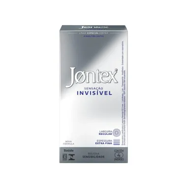Preservativo Jontex Sensa&ccedil;&atilde;o Invis&iacute;vel 4 Unidades