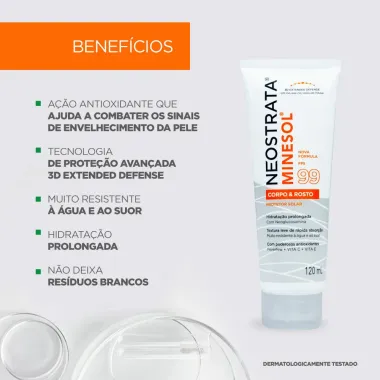 Protetor Solar NeoStrata Minesol Rosto e Corpo FPS 99 Fluido 120ml