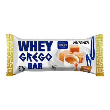 Barra de Proteína Whey Grego Bar Nutrata Sabor Doce de Leite com 11g de Proteína 40g