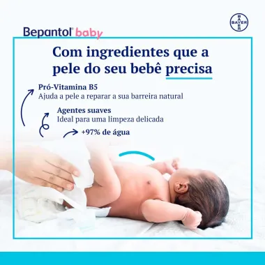 Lenço Umedecido Bepantol Baby para Bebês 96 unidades Embalagem Ecônomica