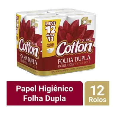 Papel Higiênico Cotton Folha Dupla Leve 12 Pague 11