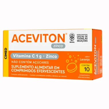Aceviton Zinco Vitamina C 1G com 10 Comprimidos Efervescentes