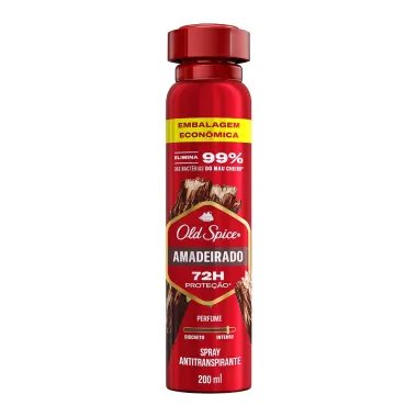 Desodorante Old Spice Amadeirado Aerossol 72h Antitranspirante Embalagem Econômica 200ml