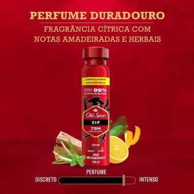 Desodorante Old Spice Vip Spray Antitranspirante 48h 200ml Embalagem Econômica