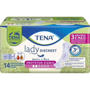 Protetor Diário Tena Lady Discreet para Incontinência Urinária 14 Unidades