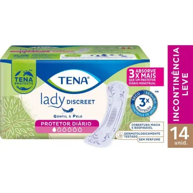Protetor Diário Tena Lady Discreet para Incontinência Urinária 14 Unidades