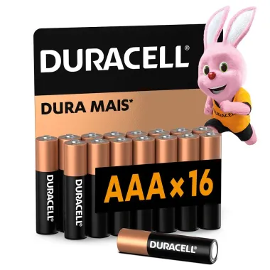 Pilha Duracell AAA Alcalina 16 Unidades