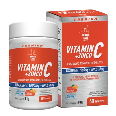 Vitamina C + Zinco 10mg Health Labs