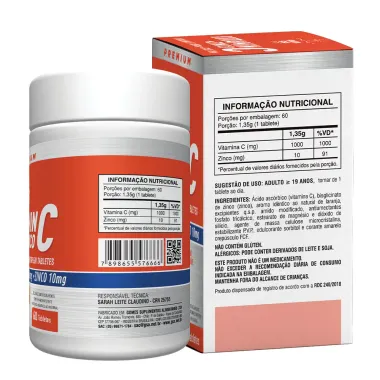 Vitamina C + Zinco 10mg Health Labs