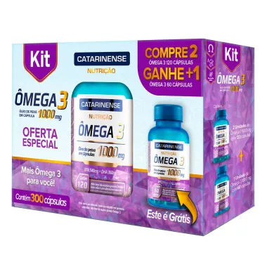 Kit Ômega 3 1000mg Catarinense com 300 Cápsulas