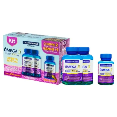 Kit Ômega 3 1000mg Catarinense com 300 Cápsulas