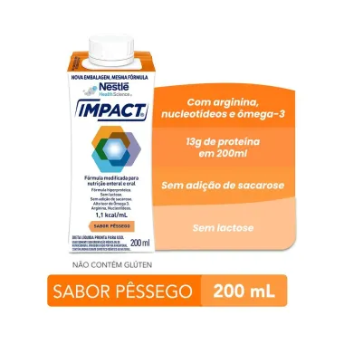 Impact Nutri&ccedil;&atilde;o Enteral e Oral P&ecirc;ssego 200ml