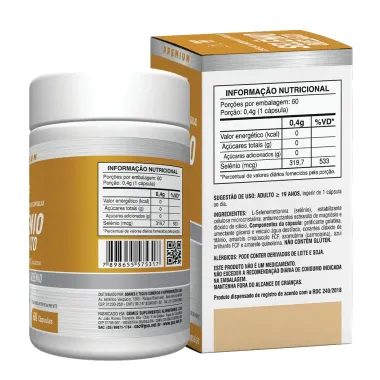 Sel&ecirc;nio Quelato 319,75mcg Health Labs 60 C&aacute;psulas