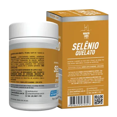 Sel&ecirc;nio Quelato 319,75mcg Health Labs 60 C&aacute;psulas