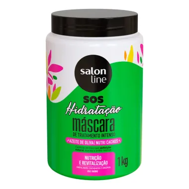 M&aacute;scara de Tratamento Intenso Salon Line SOS Hidrata&ccedil;&atilde;o Azeite de Oliva Nutri Cachos 1kg