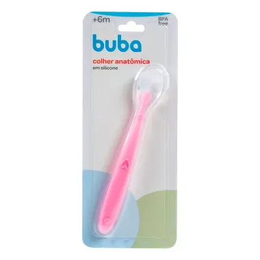 Colher Buba Anatômica de Silicone 6+ Meses Cores Sortidas 1 Unidade