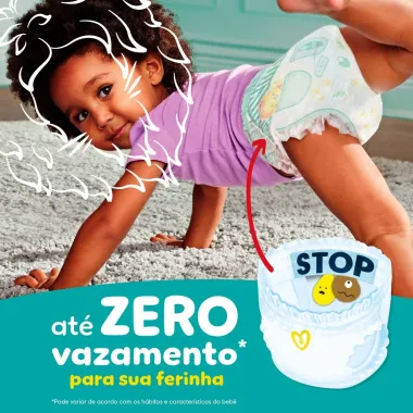 Fralda Pampers Pants Ajuste Total Tamanho XXG com 28 Unidades Descart&aacute;veis