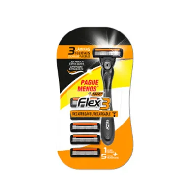 Aparelho de Barbear Bic Flex 3 Hybrid Extra Suave + 5 Cargas