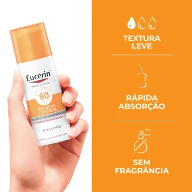 Protetor Solar Facial Eucerin Sun Pigment Control Fluido Hiperpigmenta&ccedil;&atilde;o FPS 60 50ml