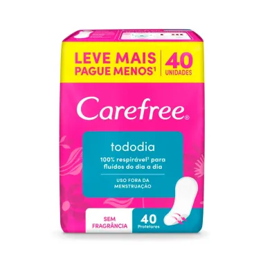 Protetor Diário Carefree Todo Dia Sem Fragrância 40 Unidades Leve Mais Por Menos