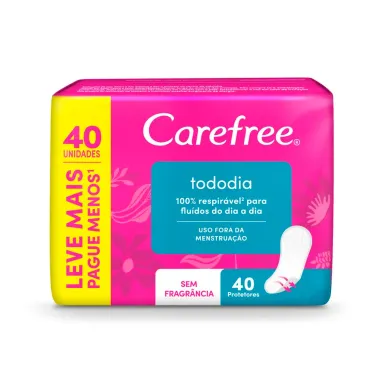 Protetor Diário Carefree Todo Dia Sem Fragrância 40 Unidades Leve Mais Por Menos