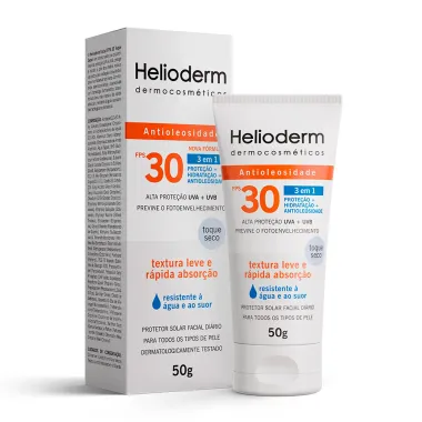 Protetor Solar Facial Helioderm Suncare FPS 30 Toque Seco 50g