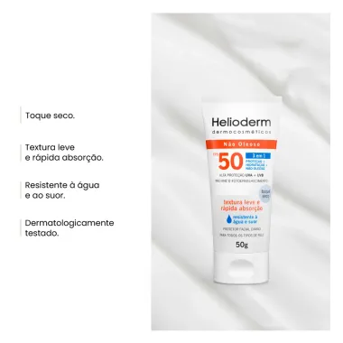 Protetor Solar Facial Helioderm Suncare FPS 50 com 50g