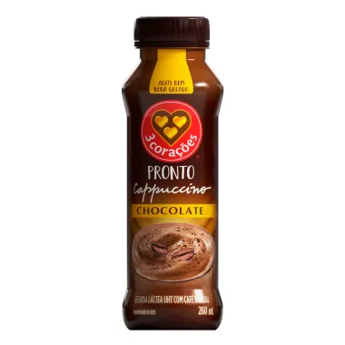 Cappuccino Pronto 3 Corações Chocolate 260ml