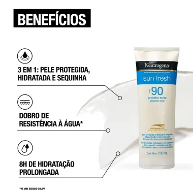 Protetor Solar Neutrogena Sun Fresh FPS 90 200ml