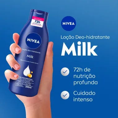Loção Hidratante Nivea Milk Hidratação Profunda Pele Seca a Extrasseca 200ml