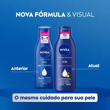 Loção Hidratante Nivea Milk Hidratação Profunda Pele Seca a Extrasseca 200ml