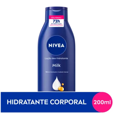 Loção Hidratante Nivea Milk Hidratação Profunda Pele Seca a Extrasseca 200ml