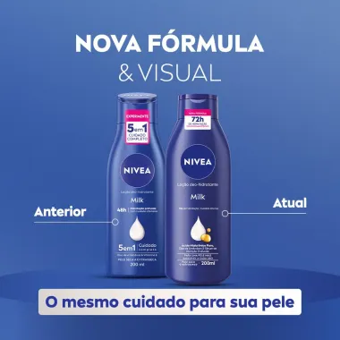 Lo&ccedil;&atilde;o Hidratante Nivea Milk Hidrata&ccedil;&atilde;o Profunda Pele Seca a Extrasseca 200ml