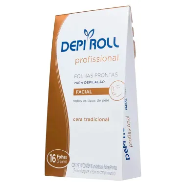 Depilador DepiRoll Profissional Cera Fria Facial Folhas Plásticas Prontas_1