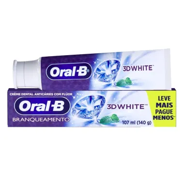Creme Dental Oral-B 3D White Branqueadora Leve Mais por Menos 140g