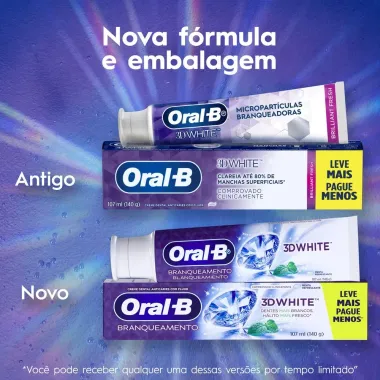 Creme Dental Oral-B 3D White Branqueadora Leve Mais por Menos 140g