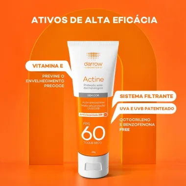 Protetor Solar Actine Antioleosidade Toque Seco FPS 60 40g