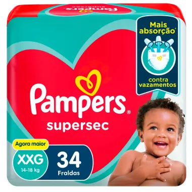 Fralda Pampers Supersec XXG Pacote Hiper