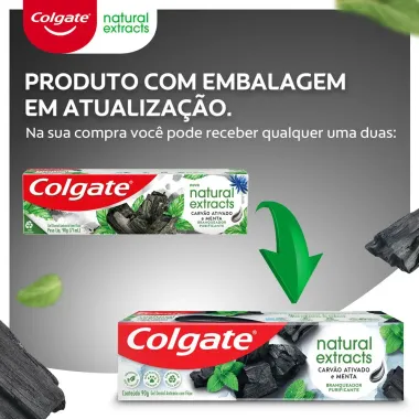 Creme Dental Colgate Natural Extracts Carvão Ativado e Menta 90g