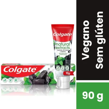 Creme Dental Colgate Natural Extracts Carv&atilde;o Ativado e Menta 90g