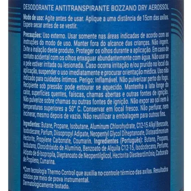 Desodorante Aerossol Antitranspirante Masculino Bozzano Dry 150ml