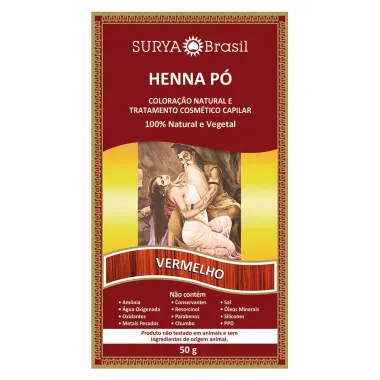 Henna Pó Surya Brasil Vermelho Kit