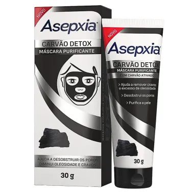 Máscara Facial Asepxia Carvão Detox 30g