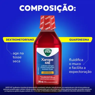 Vick 44E Expectorante e Antituss&iacute;geno Xarope com 240ml