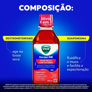 Vick 44E Expectorante e Antituss&iacute;geno Xarope com 240ml