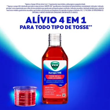 Vick 44E Expectorante e Antituss&iacute;geno Xarope com 240ml