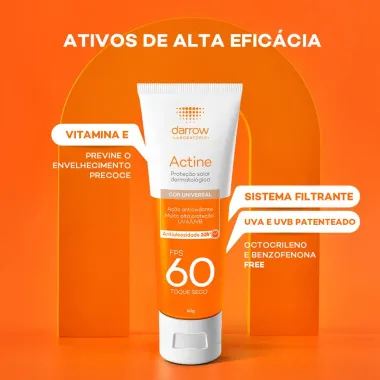 Protetor Solar Actine Color Antioleosidade Toque Seco FPS 60 40g