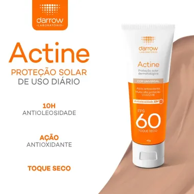 Protetor Solar Actine Color Antioleosidade Toque Seco FPS 60 40g