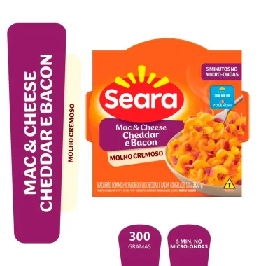 Mac & Cheese Seara Cheddar e Bacon 300g