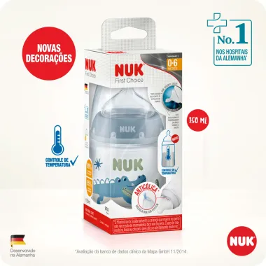 Mamadeira Nuk First Choice Controle de Temperatura S1 Boys 150ml